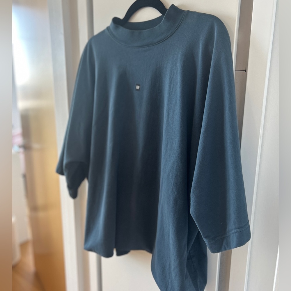 Yeezy Gap Engineered by Balenciaga Logo 3/4 Sleeve Tee 'Blue'